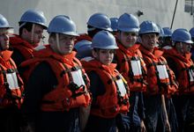 USS Blue Ridge at work